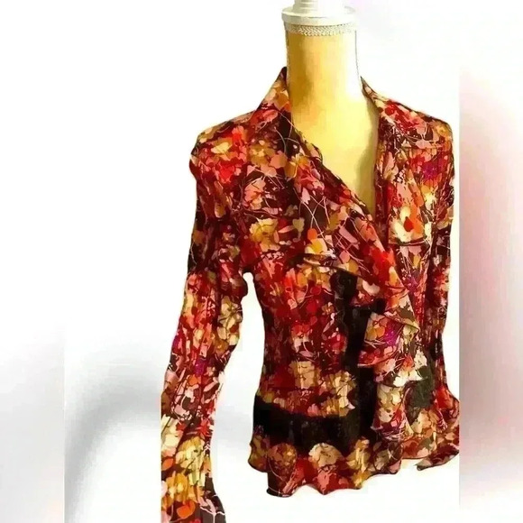 Allison Taylor Tops - Vintage paisley blouse scarf tie neck sheer patterned top Allison taylor L NWT